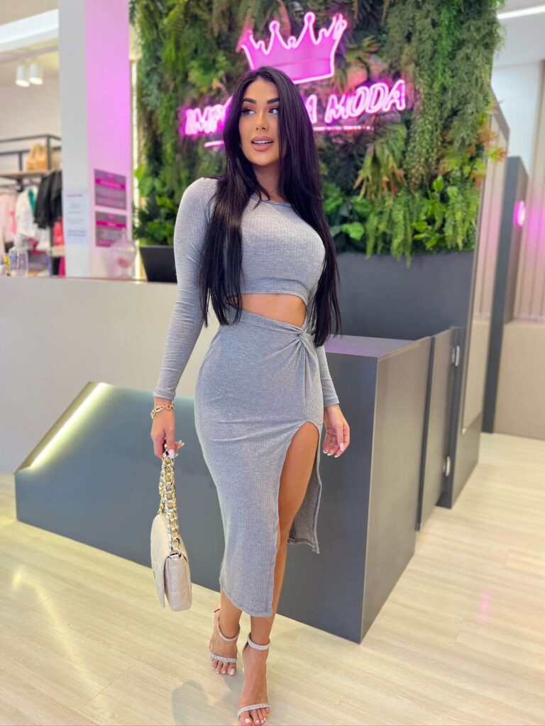 vestido midi (cinza)