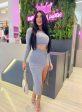 vestido midi (cinza)