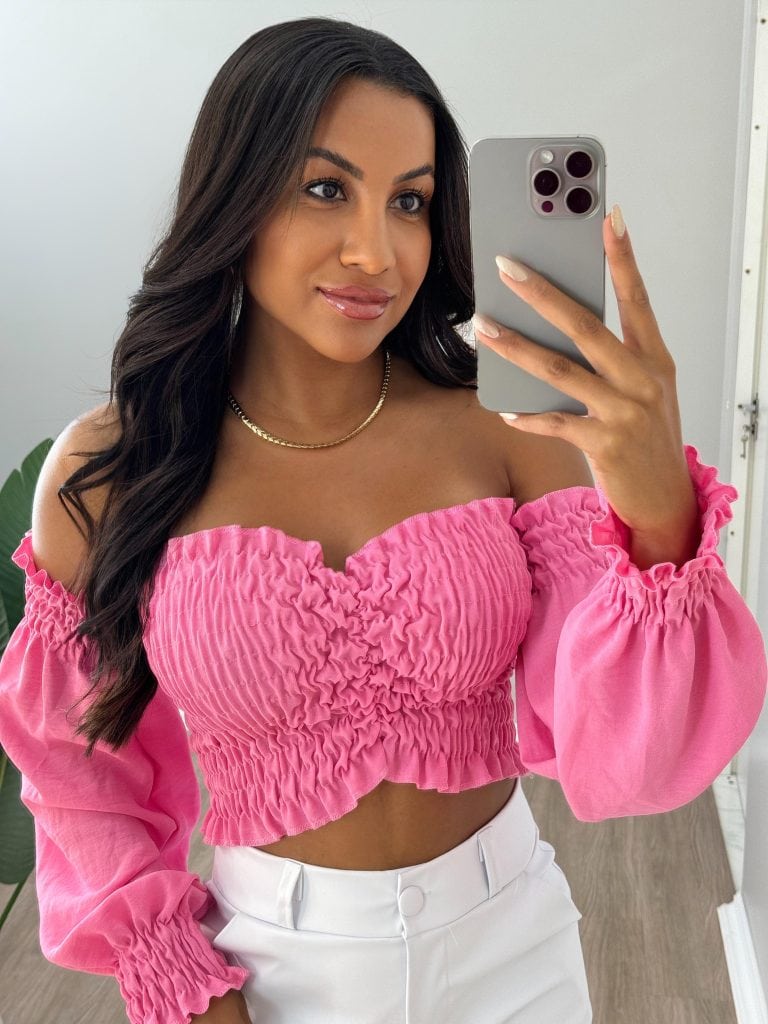 cropped Ísis (rosa barbie)