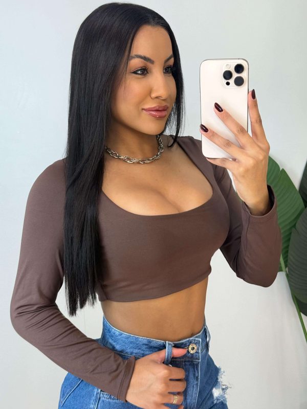 cropped poliamida (chocolate) cropped poliamida (chocolate)