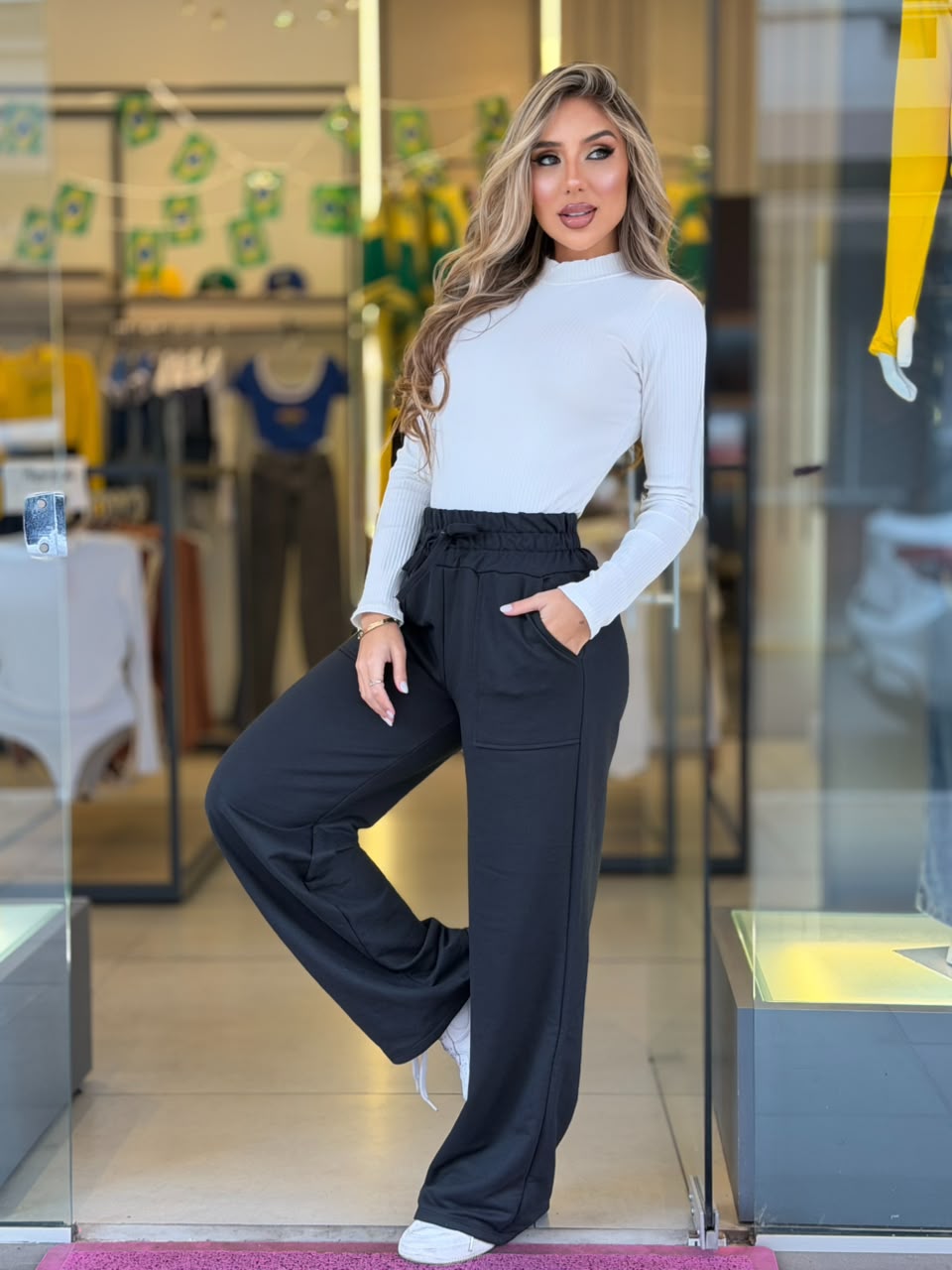 wide leg moletom (preto)