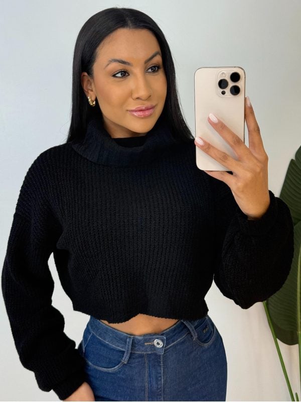 cropped mousse gola (preto) cropped mousse gola (preto)