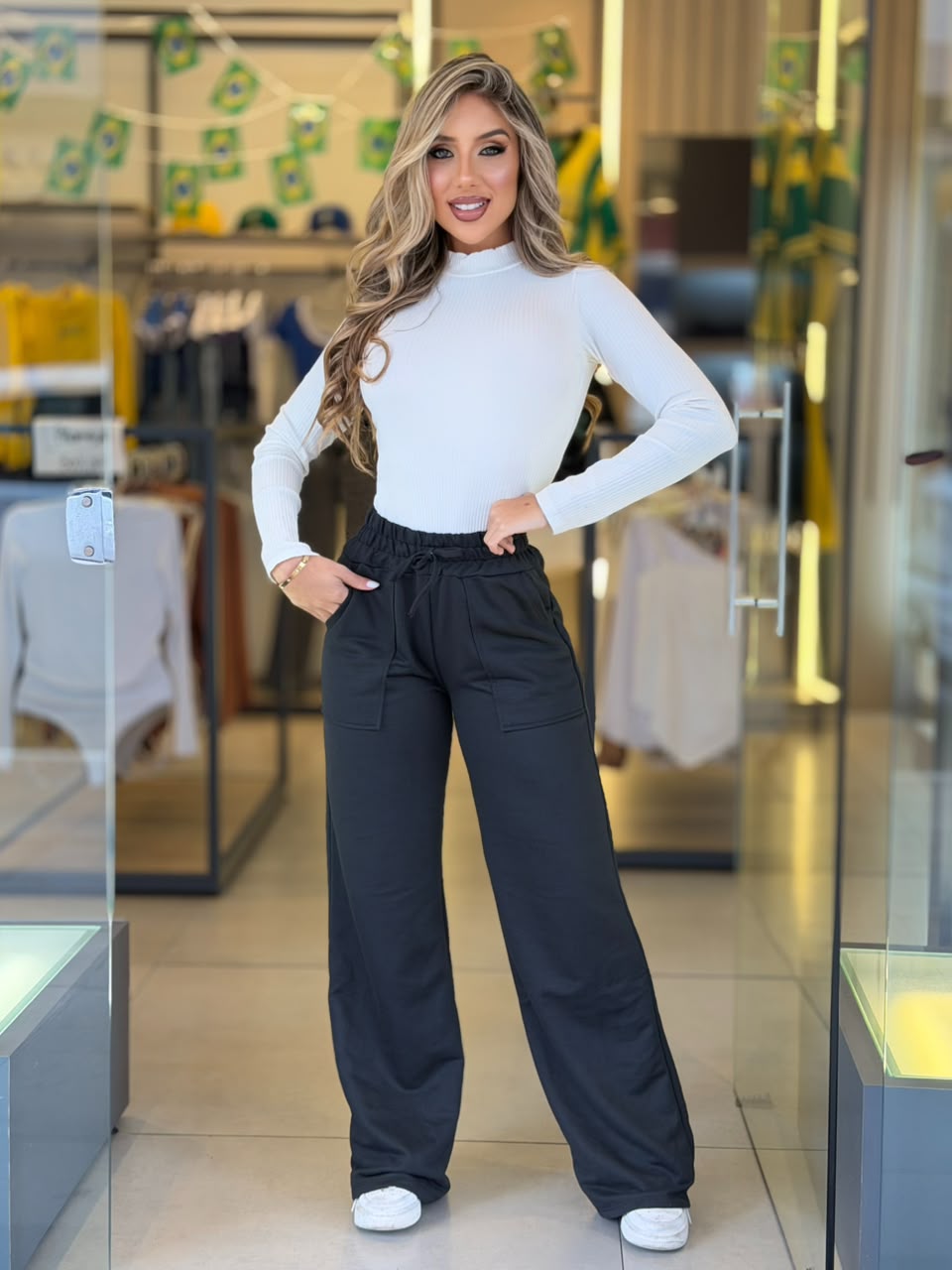 wide leg moletom (preto)