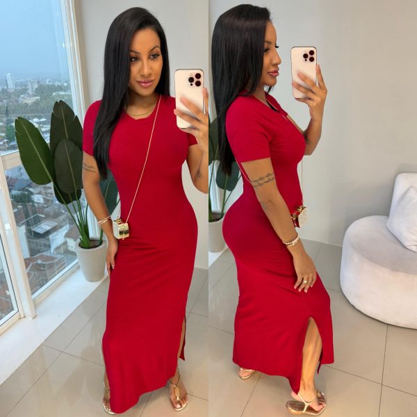 vestido canelado (preto)