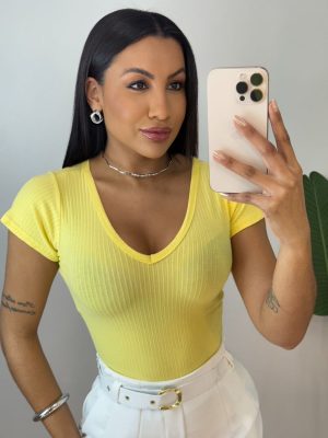 blusa canelada (amarelo)