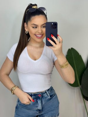 cropped canelado v (branco)