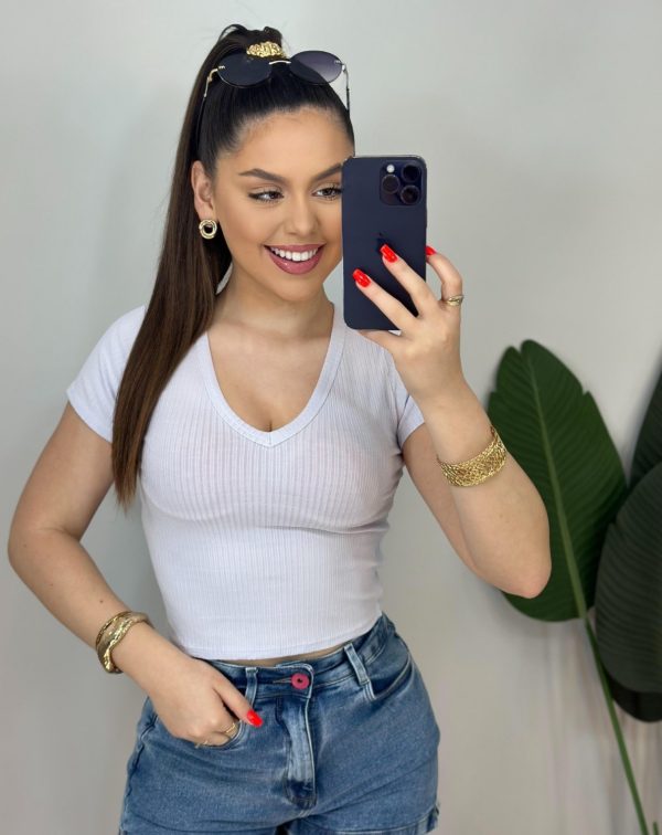 cropped canelado v (branco)