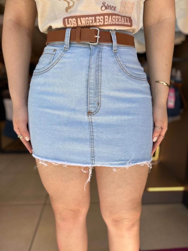 saia jeans com cinto saia jeans com cinto