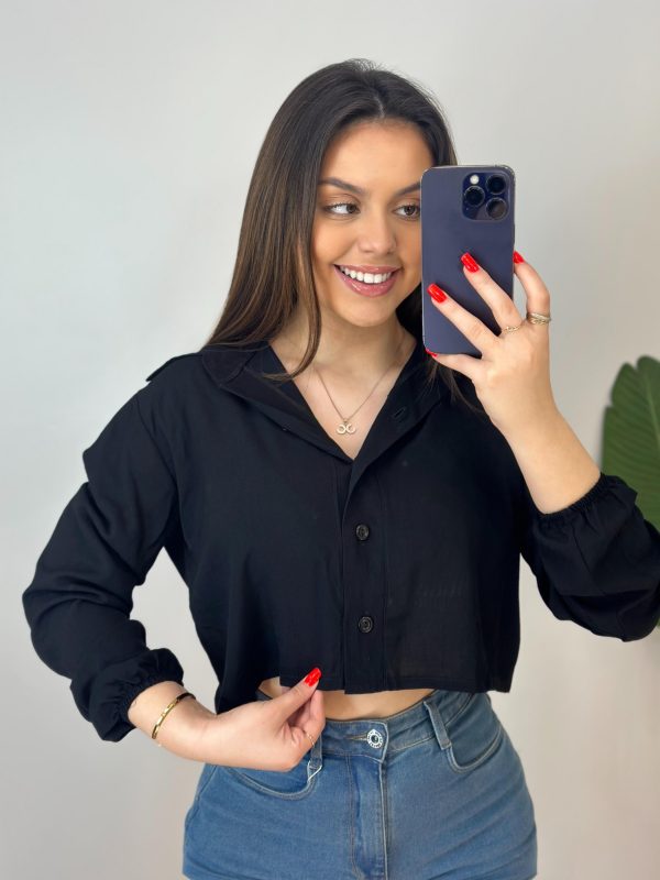 cropped camisa (preto)