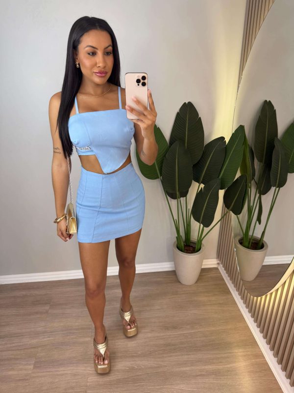 short saia (azul) short saia (azul)