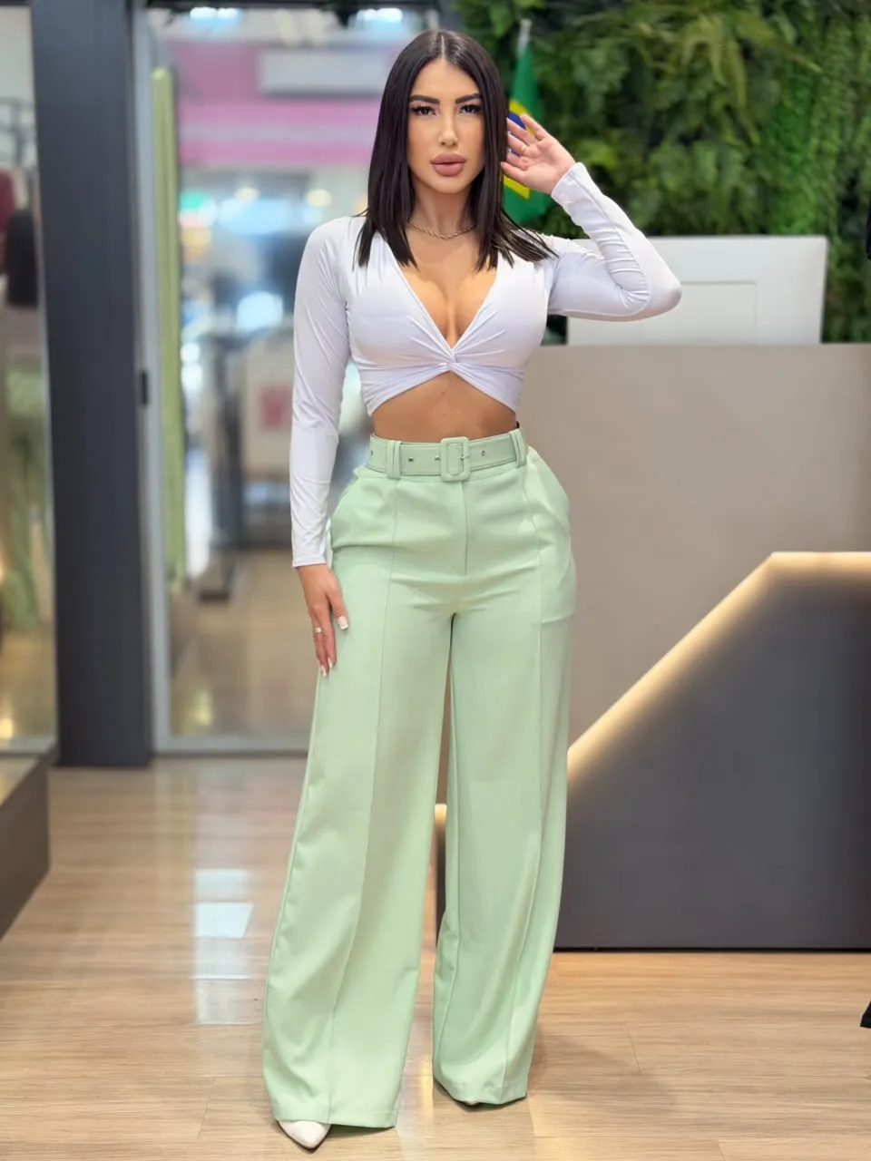 calÇa pantalona social (verde)