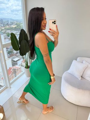 vestido canelado premium (verde) vestido canelado premium (verde)