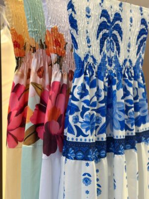 vestido longo (verde floral)