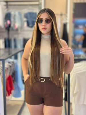 short alfaiataria (marrom)