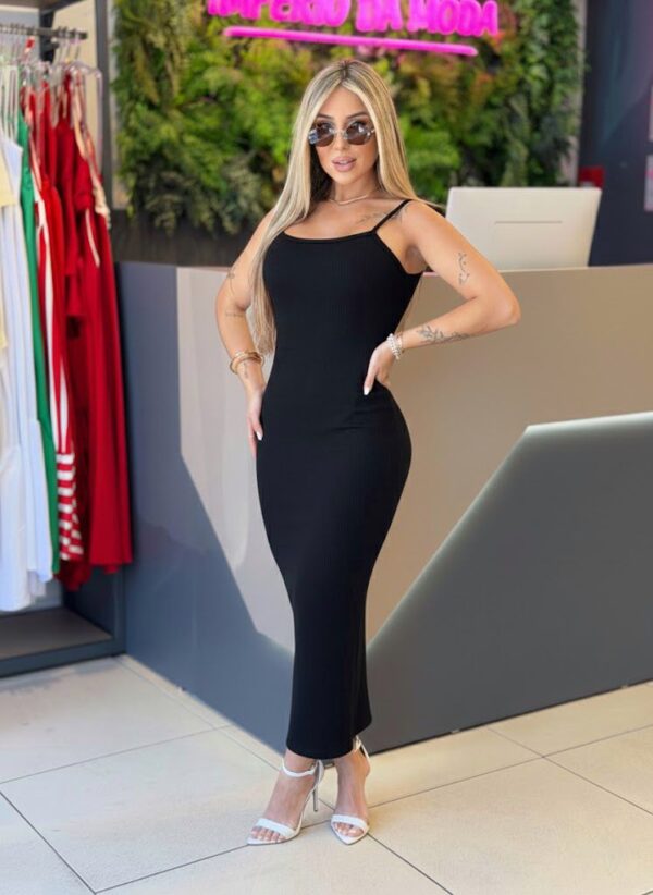 vestido midi ribana (