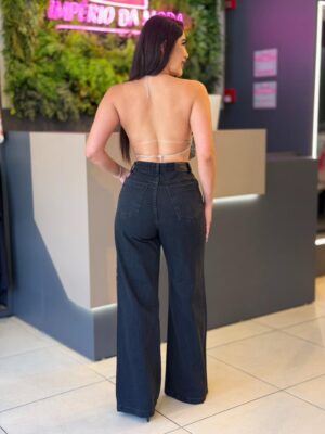 calÇa jeans aplicaÇÃo (preto)