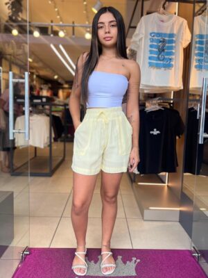 short listrado (amarelo manteiga)