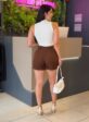 short alfaiataria (marrom)