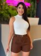 short alfaiataria (marrom)