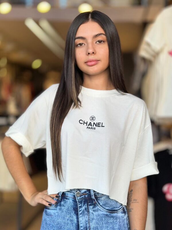 cropped t shirt chanel (off white)