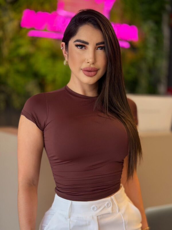 blusa poliamida (marrom)