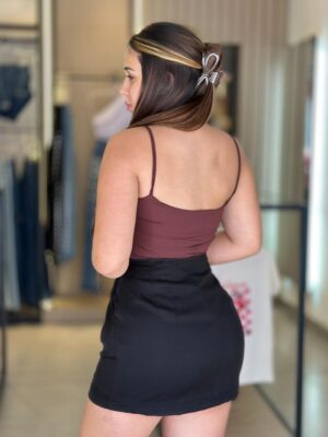 short saia alfaiataria (preto)