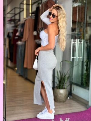 saia midi ribana (cinza)