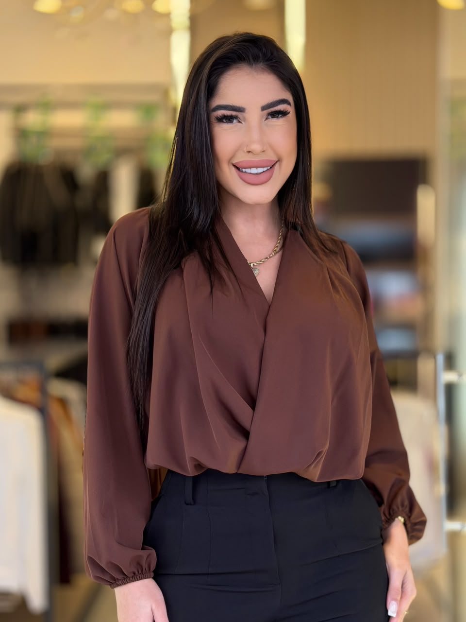 camisa viscose (marrom cafÉ)