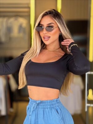 cropped poliamida (preto)