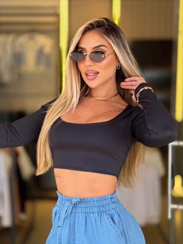 cropped poliamida (preto) cropped poliamida (preto)