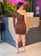 vestido poliamida (marrom)