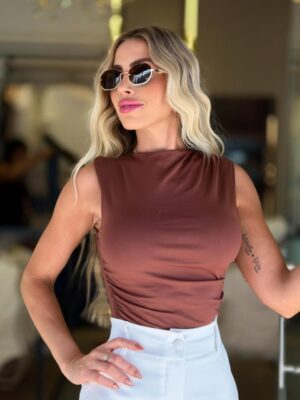 body poliamida (marrom)