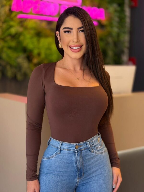 blusa poliamida (marrom)