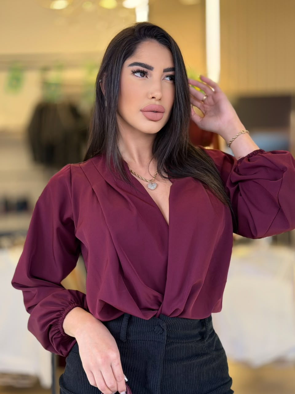 camisa viscose (marsala)