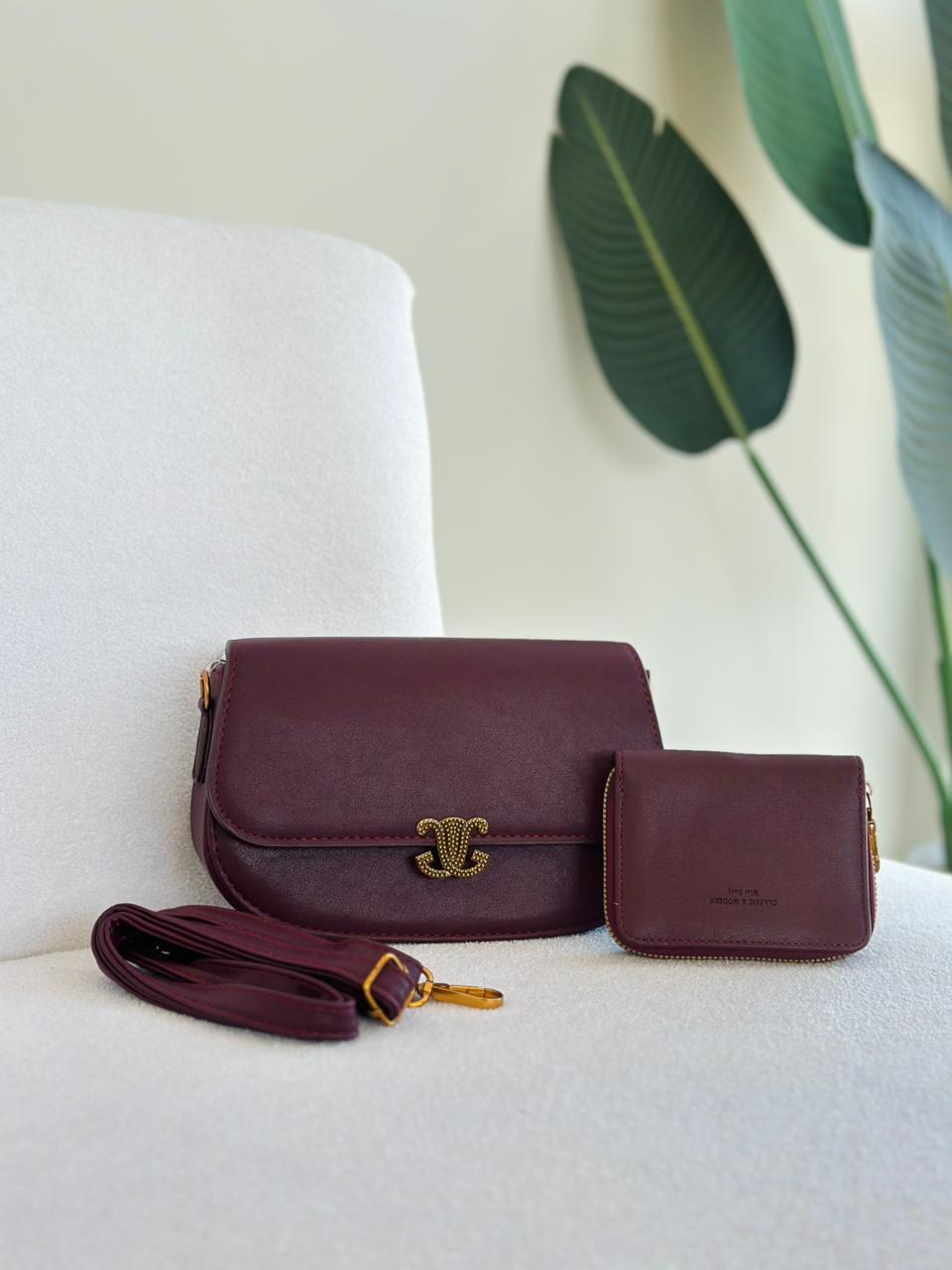 bolsa com carteira (marsala)