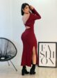 vestido canelado (marsala)