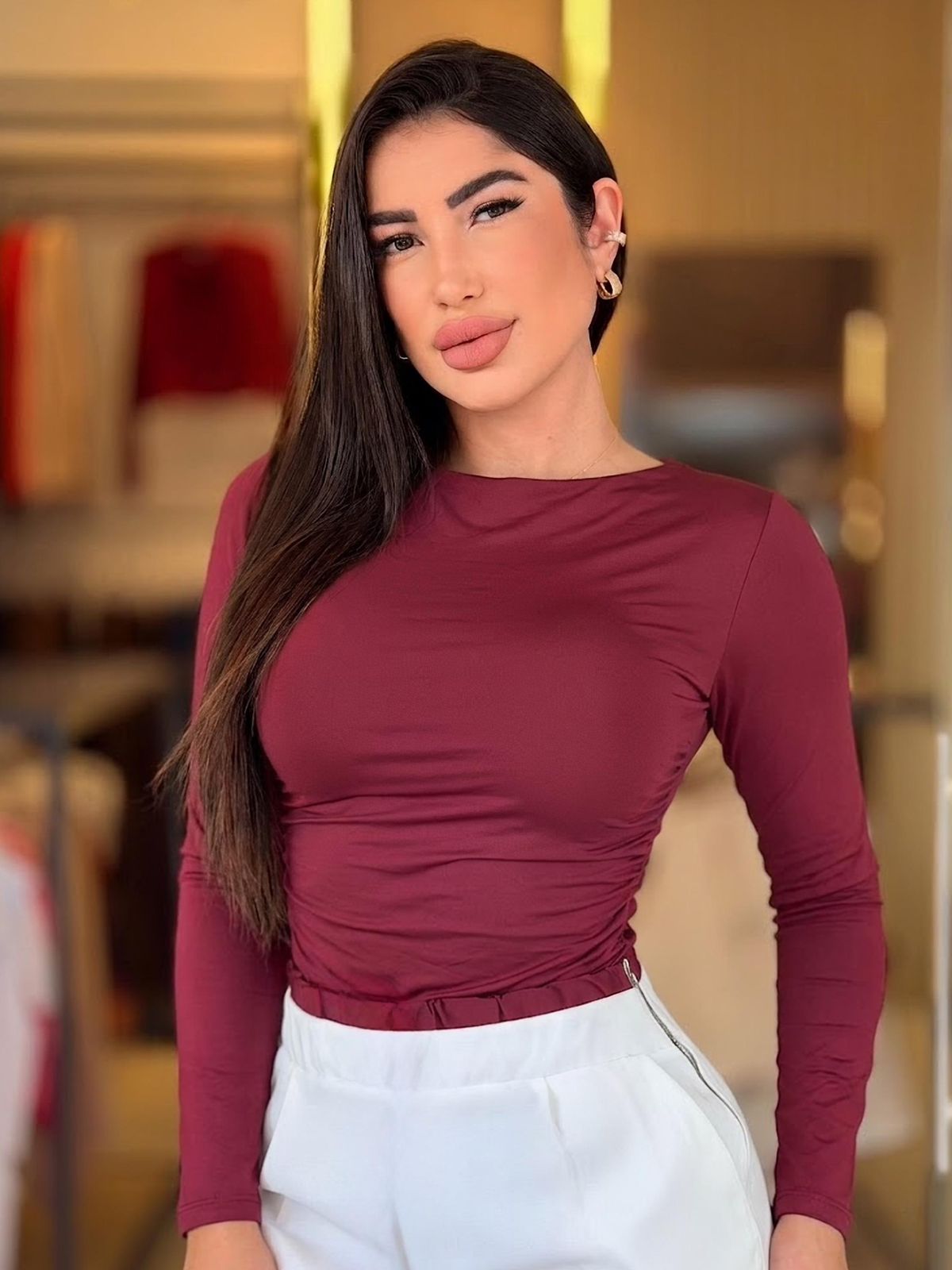 blusa poliamida (marsala)
