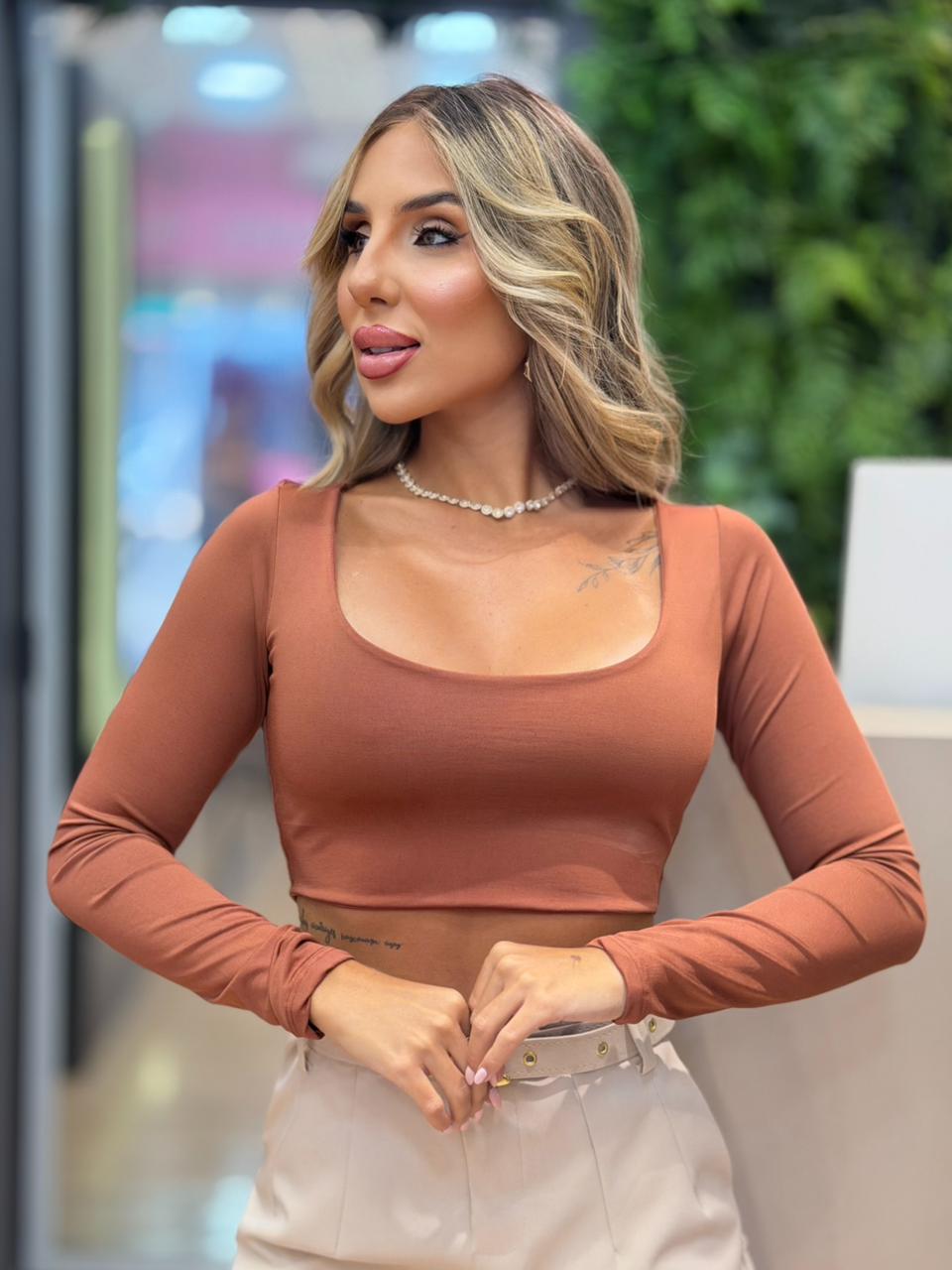 cropped poliamida (telha)