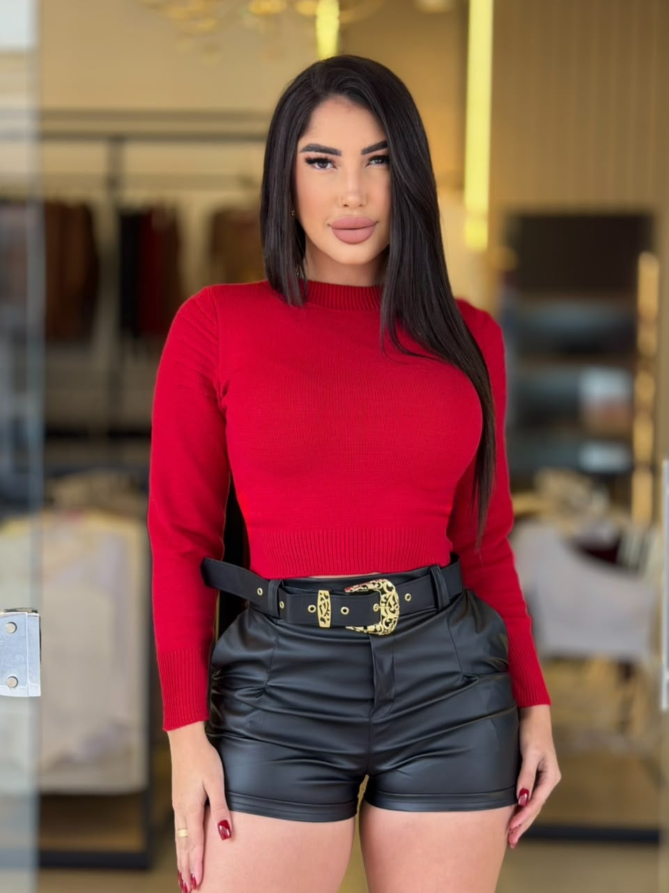 short courino cinto (preto)