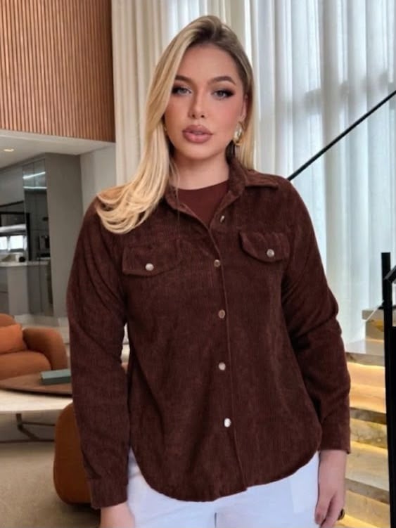 camisa cotelÊ (marrom)