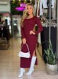 vestido costas tramadas (marsala)
