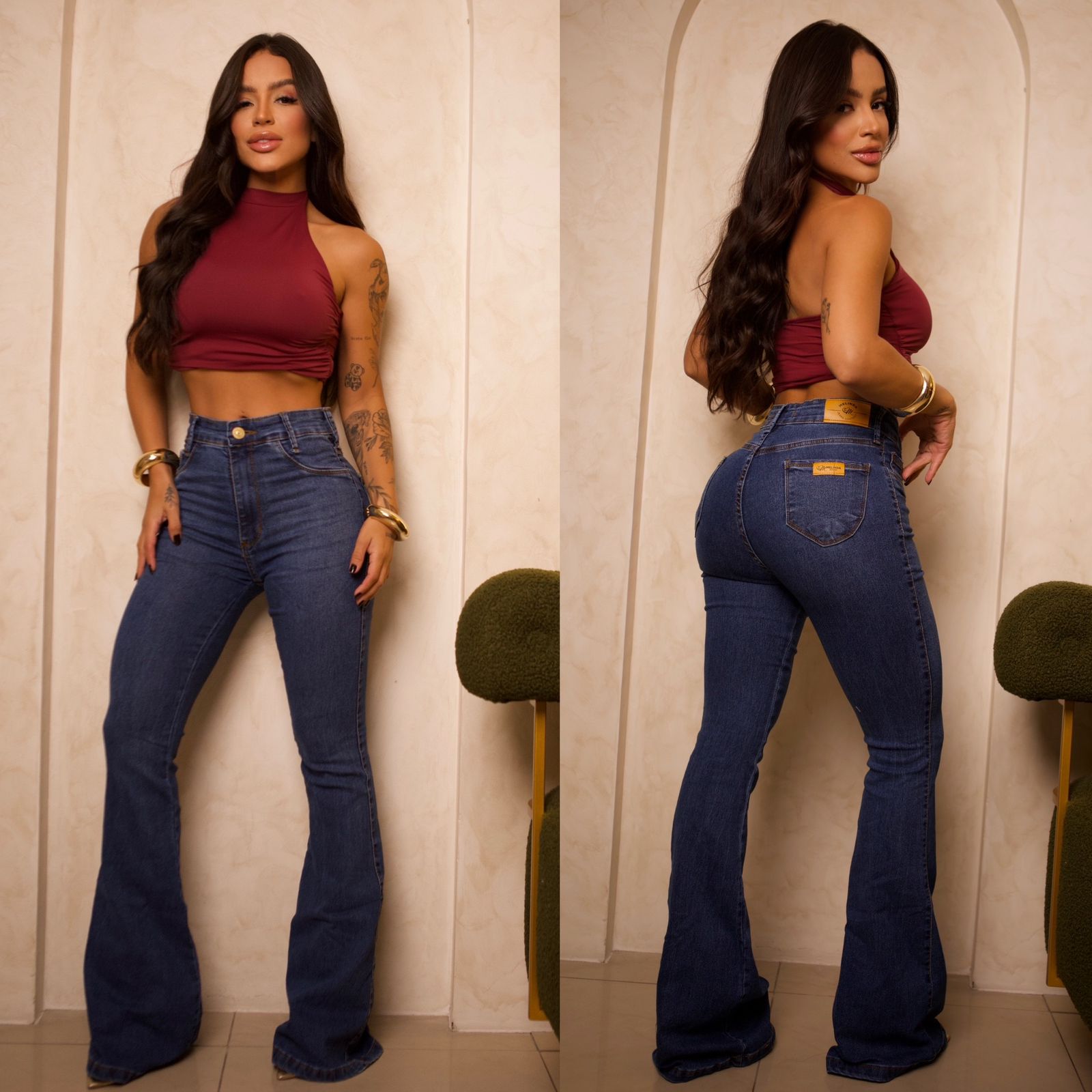 calÇa flare melinda (lavagem escura) calÇa flare melinda (lavagem escura)
