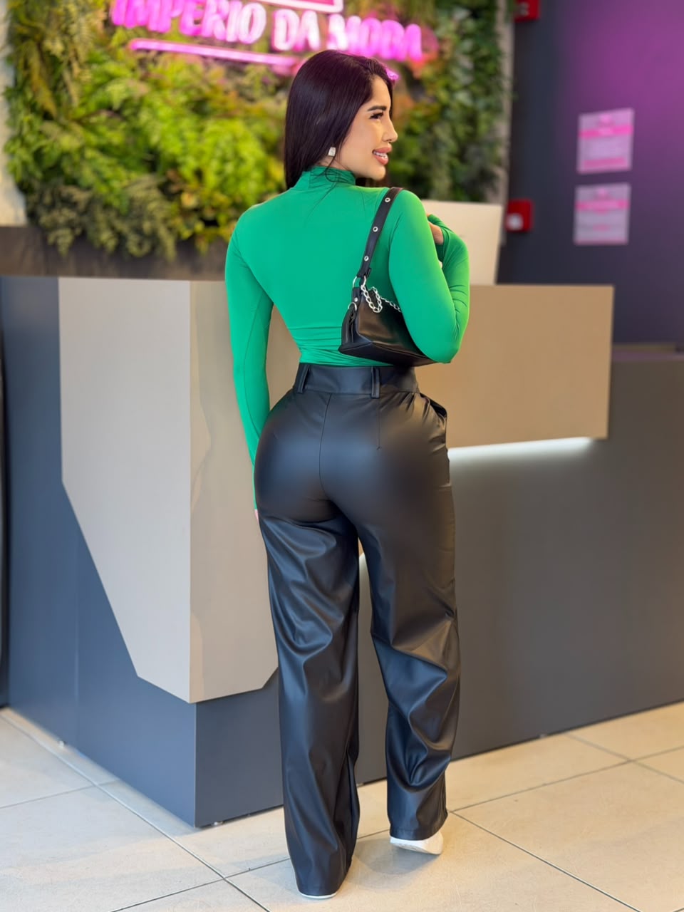 calÇa wide leg courino (preto)