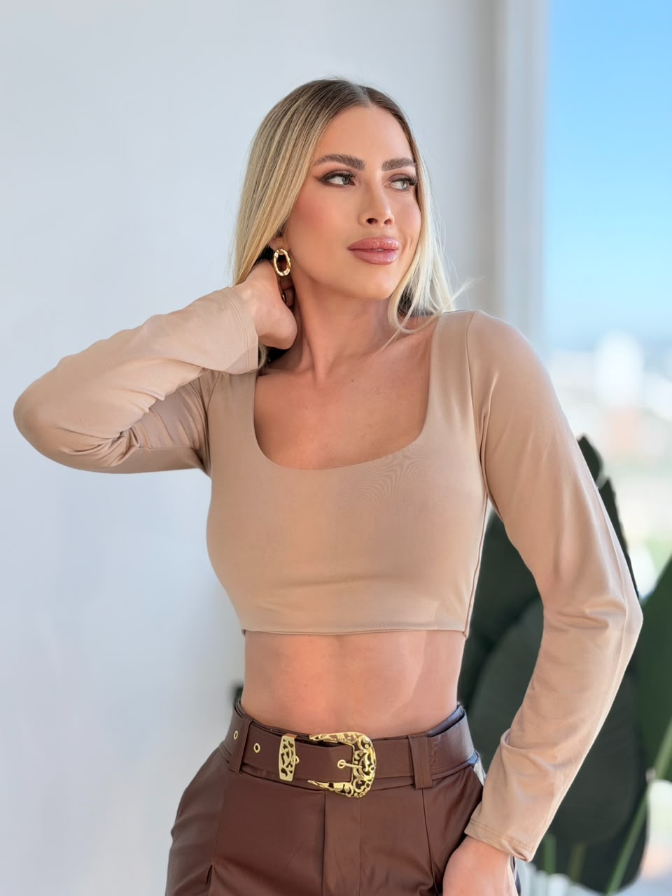 cropped poliamida (nude)