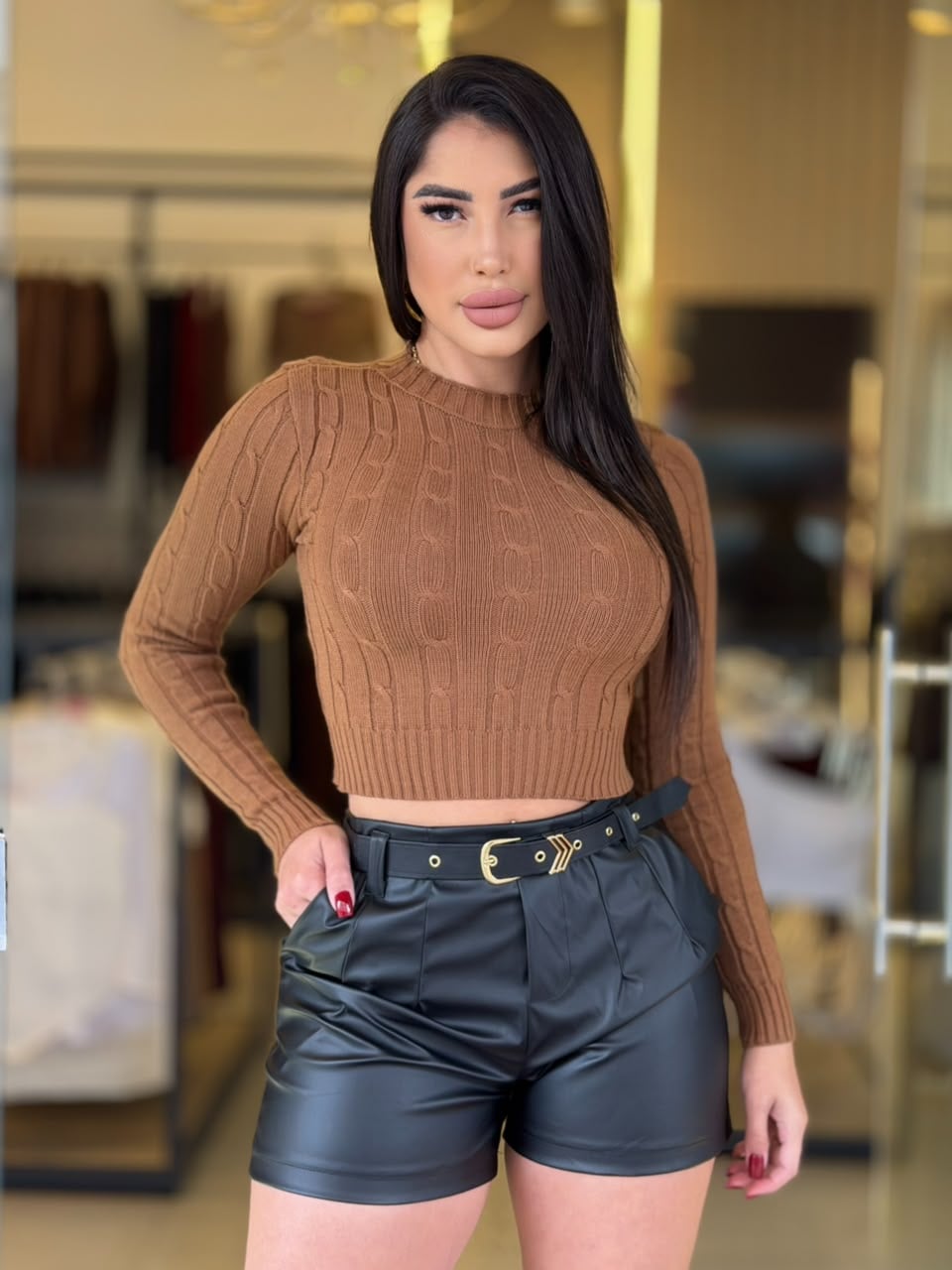 short courino cinto (preto)