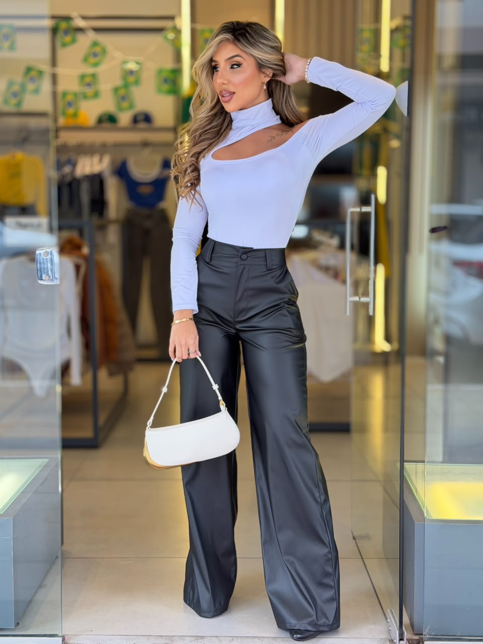 calÇa wide leg courino (preto)