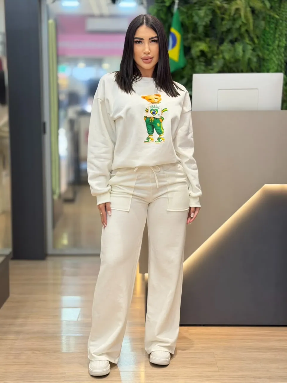 wide leg moletom (off white)
