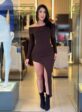 vestido mÍdi ribana (marrom)