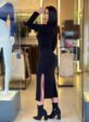 vestido canelado (preto)