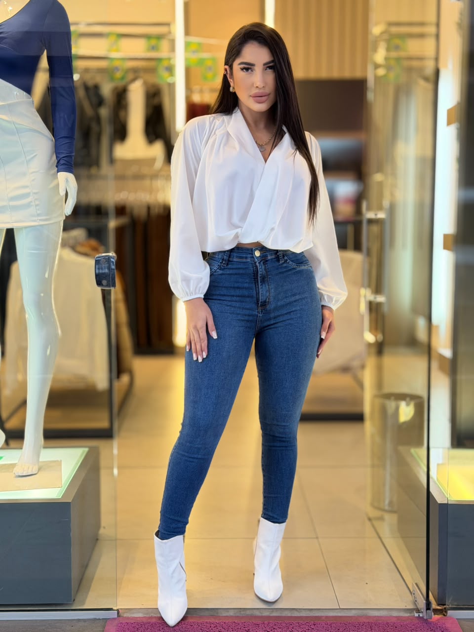 calÇa jeans melinda (lavagem escura)